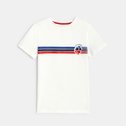 تيشيرت أبيض بأكمام قصيرة للأولاد